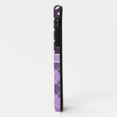 Trio Monogrammed Paarse Argyle Stippen Case-Mate iPhone Case (Achterkant/links)