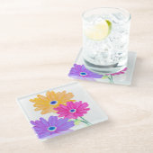 Trio of Joy: Bright Floral  Glazen Onderzetter (Schuin)