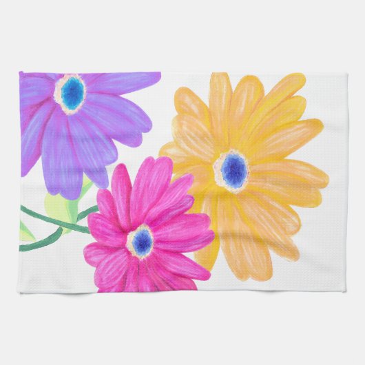 Trio of Joy: Bright Floral Theedoek (Horizontaal)