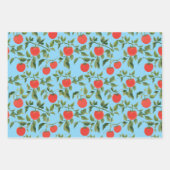 Trio of Tomato Plant Pattern Wrapping Paper Sheets (Voorkant 3)