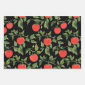 Trio of Tomato Plant Pattern Wrapping Paper Sheets (Voorkant)