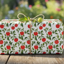 Trio of Tomato Plant Pattern Wrapping Paper Sheets