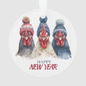 Trio of Winter Chickens Christmas  Ornament (achterkant)