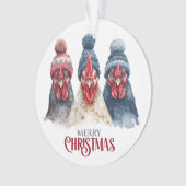 Trio of Winter Chickens Christmas  Ornament (voorkant)