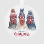 Trio of Winter Chickens Christmas  Ornament (voorkant)