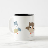 Trio Owls Tweekleurige Koffiemok (Voorkant links)