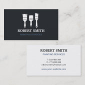 Trio Paintbrushes Silhouette Painting Visitekaartje (Voorkant / Achterkant)