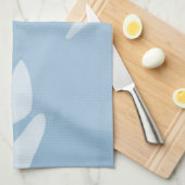 Trio Palm bladeren blauwe keukenhanddoek (Quarter Fold)