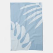 Trio Palm bladeren blauwe keukenhanddoek (Verticaal)