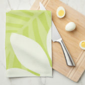 Trio Palm Leaves Lime Green Keuken Handdoek (Quarter Fold)