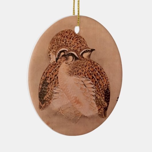 Trio Quail Keramisch Ornament (Rechts)