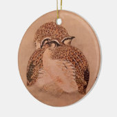 Trio Quail Keramisch Ornament (Links)