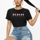 Trio Roze Strik Cute Coquette Esthetische Tshirt