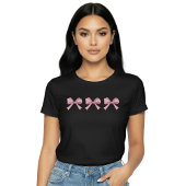 Trio Roze Strik Cute Coquette Esthetische Tshirt