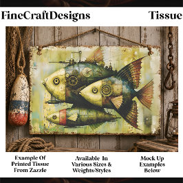 Trio Steampunk Mechanische Vis FM3L Decoupage Tissuepapier