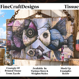 Trio Steampunk Mechanische Vis FM3R Decoupage Tiss Tissuepapier