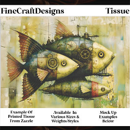 Trio Steampunk Mechanische Vis FM3R Decoupage Tissuepapier