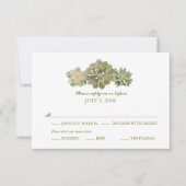 Trio Succulents Waterverf Sage | Weddenschap RSVP (Voorkant)