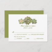 Trio Succulents Waterverf Sage | Weddenschap RSVP (Voorkant / Achterkant)