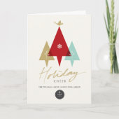 Trio Trees Dove and Holiday Cpure Modern Business Feestdagen Kaart (Voorkant)