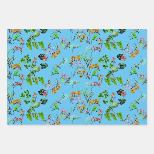 Trio Tropical Paradise Pattern Inpakpapier Vel (Voorkant 2)