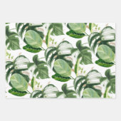 Trio Tropisch Roze Kerstkerstfeest Sinterhaas Inpakpapier Vel (Voorkant 3)