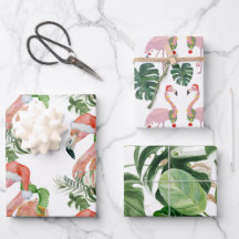 Trio Tropisch Roze Kerstkerstfeest Sinterhaas