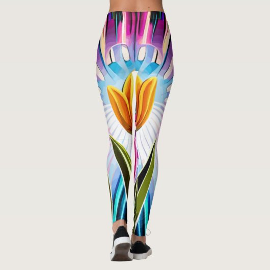Trio Tulips: Een springen van Springtime Beauty Leggings (Achterkant)