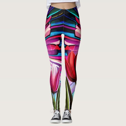 Trio Tulips: Een springen van Springtime Beauty Leggings (Voorkant)
