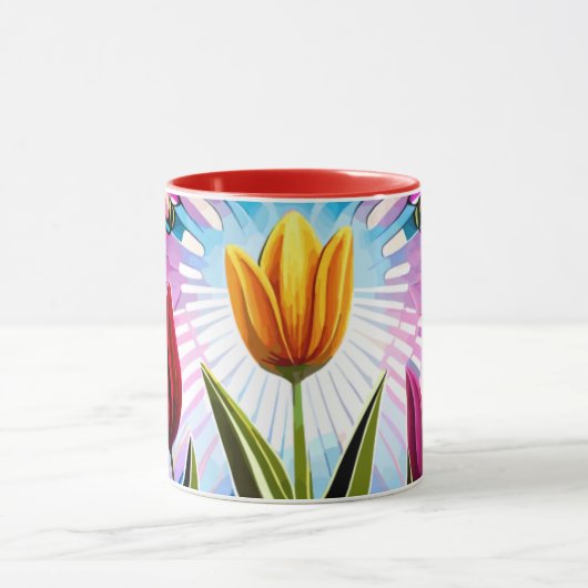 Trio Tulips: Een springen van Springtime Beauty Mok (Midden)
