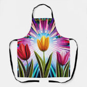 Trio Tulips: Een springen van Springtime Beauty Schort (Voorkant)