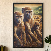 Trio van Apen Frolicking Poster