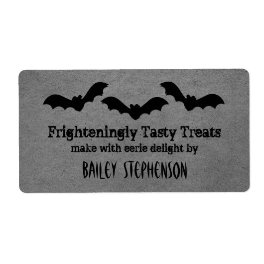 Trio van Baats Halloween Baking Labels, grijs Etiket (Voorkant)