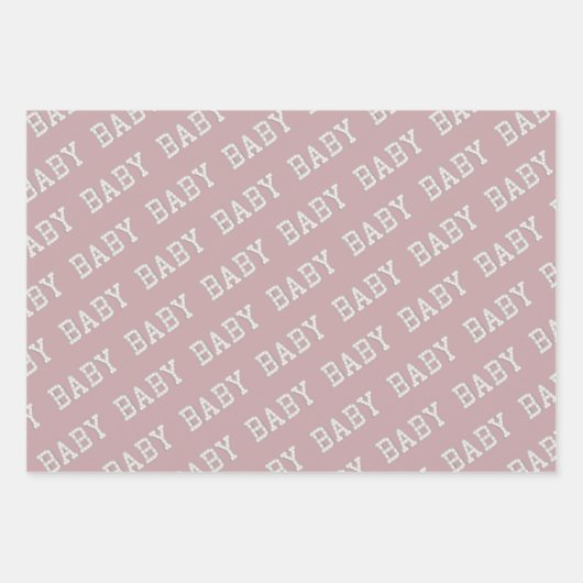 Trio van Baby shower Wrapping Paper Sheets (Voorkant 2)