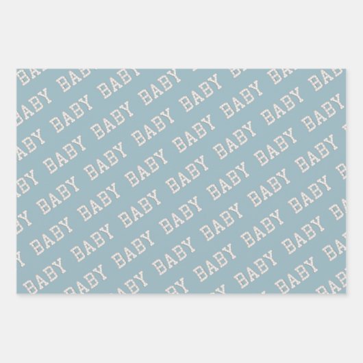 Trio van Baby shower Wrapping Paper Sheets (Voorkant)
