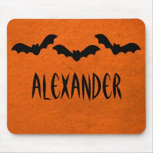Trio van Bats Halloween Mousepad, Sinaasappel Muismat