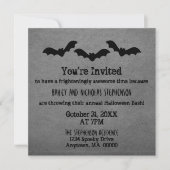 Trio van Bats Halloween Party Invite, Grey Kaart (Voorkant)