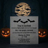 Trio van Bats Halloween Party Invite, Grey Kaart