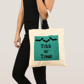 Trio van Bats Halloween Treat Bag, Blauwgroen Tote Bag (Voorkant (product))