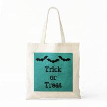 Trio van Bats Halloween Treat Bag, Blauwgroen