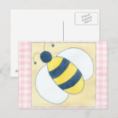 Trio van bijen met bloemen briefkaart (Voorkant / Achterkant)