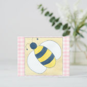 Trio van bijen met bloemen briefkaart (Staand voorkant)