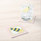 Trio van bijen met bloemen kartonnen onderzetters (Insitu)