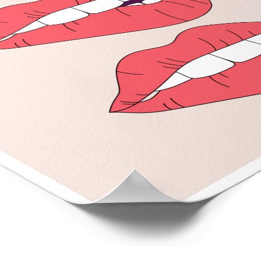 Trio van Biting Red Lips Poster (Hoek)