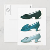 Trio van blauwe schoenen briefkaart (Voorkant / Achterkant)