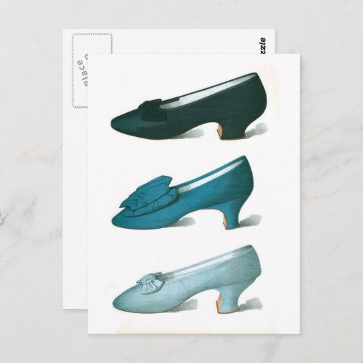 Trio van blauwe schoenen briefkaart (Voorkant / Achterkant)