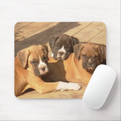 Trio van boxer puppies mousepad muismat (Met muis)