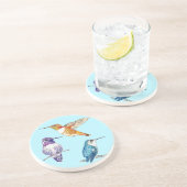 Trio van Bright Hummingvogels, Costas, Rufous Zandsteen Onderzetter (Zijkant)