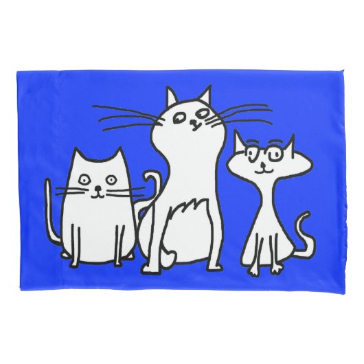 Trio van Cartoon kattenkist Kussensloop (Voorkant)