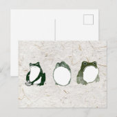 Trio van chagrijnige Japanse kikkers Toads 19e eeu Briefkaart (Voorkant / Achterkant)